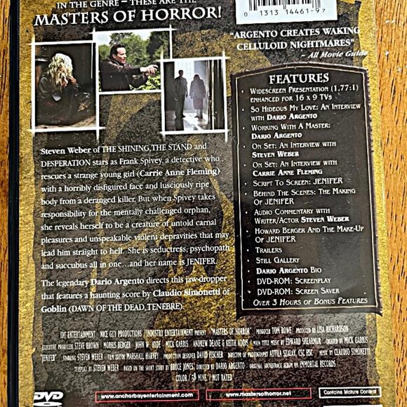 Masters of Horror series: Jenifer (DVD, 2005) with original box & inserts - Picture 7 of 8